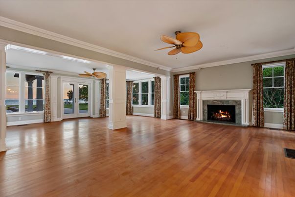 Empty room, Fireplace, Interior, Wood Texture Flooring