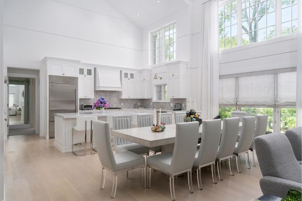 Dining room, Interior, Kitchen, Recessed Lighting, Stainless Steel Appliances, Wood Texture Flooring