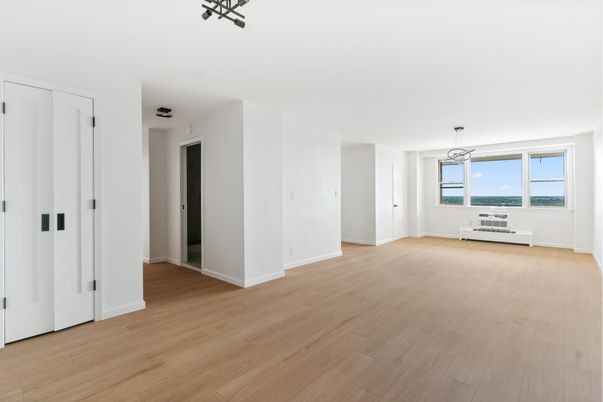 Empty room, Interior, Pendant Lights, Wood Texture Flooring