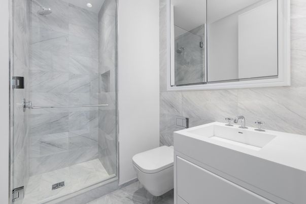Bathroom, Glass Shower, Interior, Marble, Marble Walls
