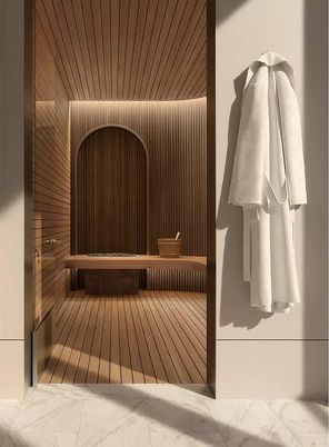 Interior, Marble, Sauna Room