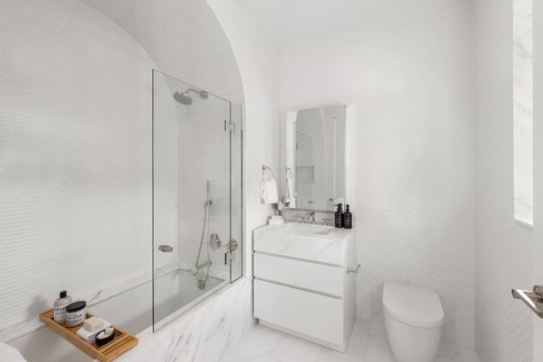 Bathroom, Glass Shower, Interior, Marble