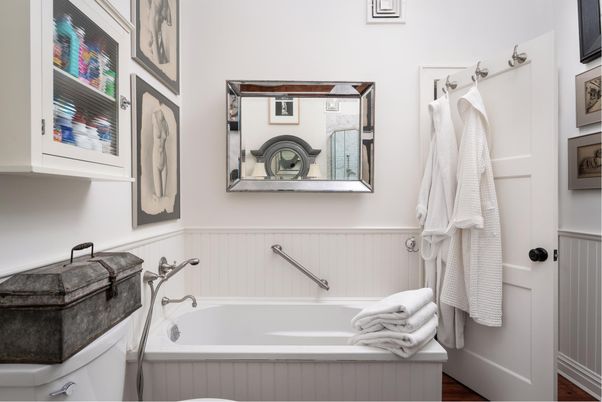 Bathroom, Interior, Wood Texture Flooring