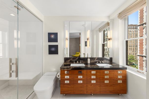 Bathroom, Dual Sink Vanities, Glass Shower, Interior