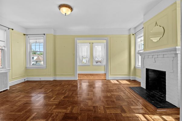 Empty room, Fireplace, Interior, Wood Texture Flooring