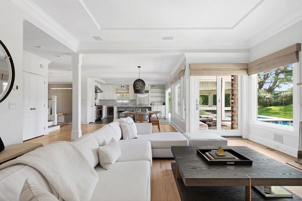 Interior, Kitchen, Living room, Pendant Lights, Stainless Steel Appliances, Wood Texture Flooring