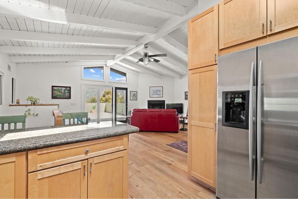 Dining room, Interior, Kitchen, Living room, Stainless Steel Appliances, Wood Texture Flooring