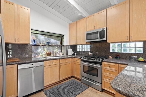 Interior, Kitchen, Stainless Steel Appliances, Wood Texture Flooring