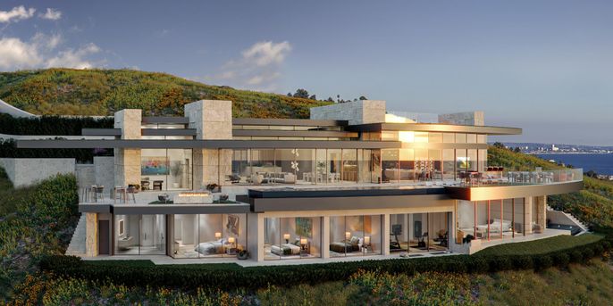 Exterior, Facade, Water, Modern