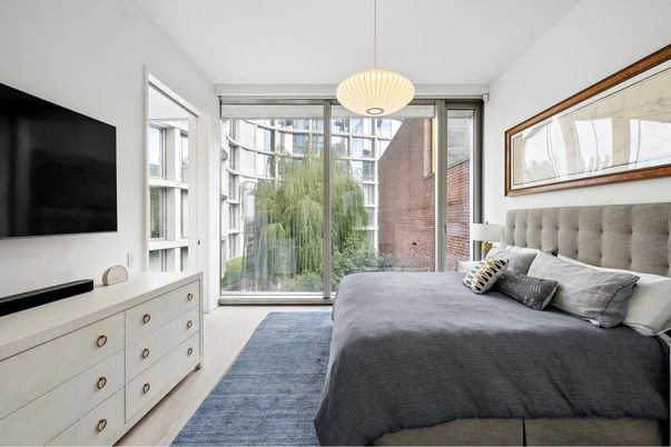 Bedroom, Interior, Pendant Lights, Wood Texture Flooring