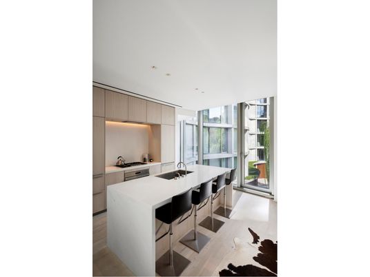 Interior, Kitchen, Recessed Lighting, Wood Texture Flooring