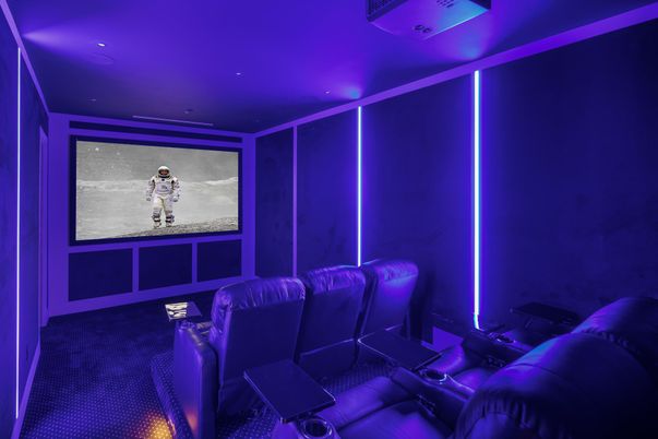 Home Theatre Room, Interior, Projection Screen, Recessed Lighting, Theatre Room