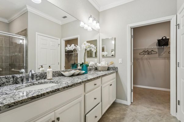 Bathroom, Dual Sink Vanities, Glass Shower, Interior, Walk-in Closets