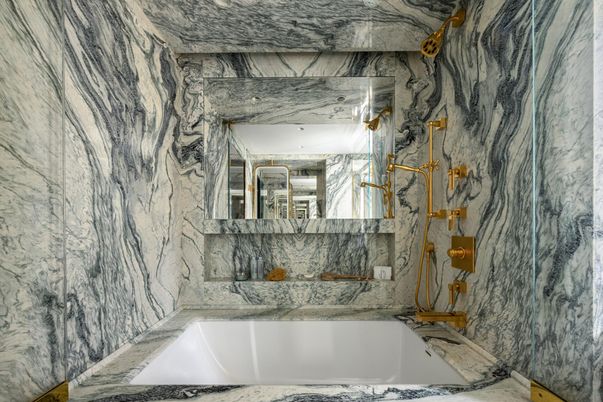 Bathroom, Interior, Marble Walls