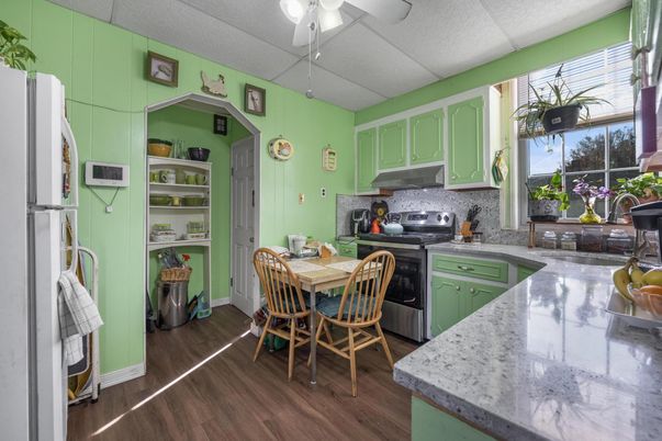 Interior, Kitchen, Wood Texture Flooring