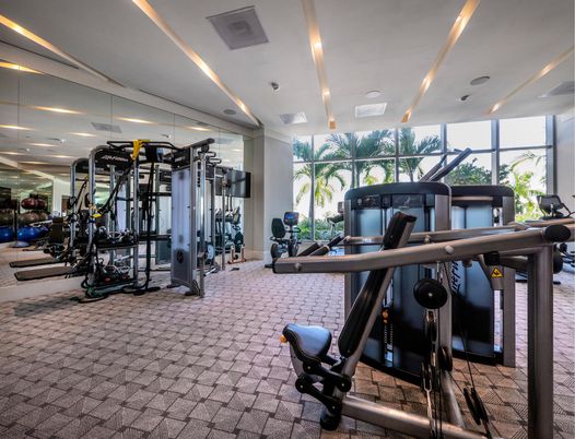 Fitness Equipment, Gym, Interior, Recessed Lighting