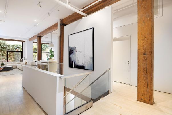 Interior, Living room, Pendant Lights, Recessed Lighting, Wood Texture Flooring