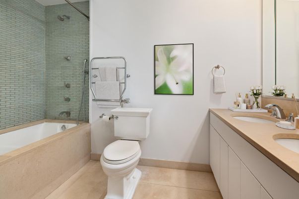 Bathroom, Dual Sink Vanities, Glass Shower, Interior