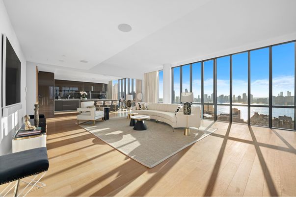 Interior, Kitchen, Living room, Recessed Lighting, Water, Wood Texture Flooring