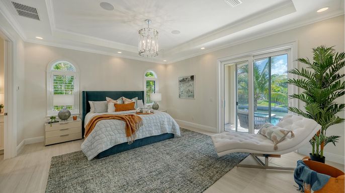 Bedroom, Interior, Pendant Lights, Recessed Lighting