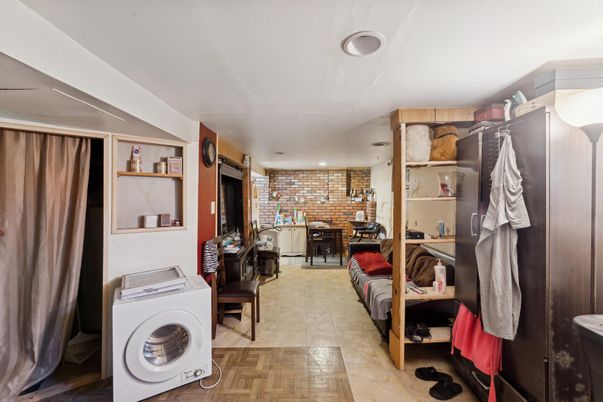 Interior, Recessed Lighting, Stone Walls, Washer