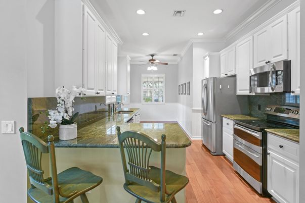 Interior, Kitchen, Recessed Lighting, Wood Texture Flooring