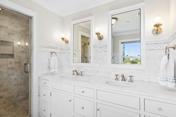 Bathroom, Dual Sink Vanities, Glass Shower, Interior