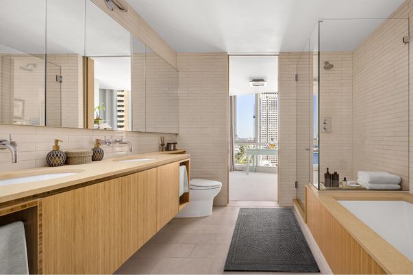 Bathroom, Dual Sink Vanities, Glass Shower, Interior