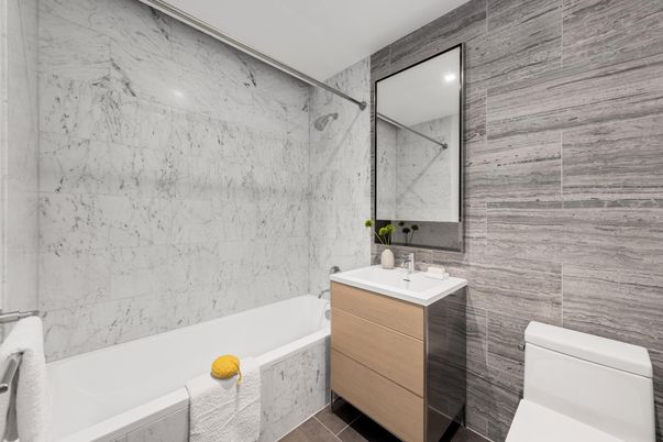 Bathroom, Interior, Marble Walls, Recessed Lighting