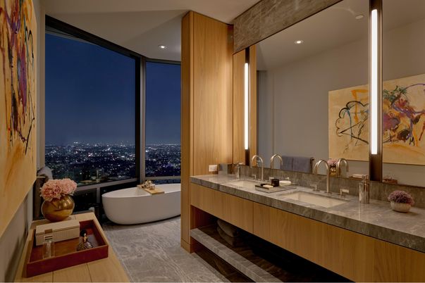 Bathroom, Dual Sink Vanities, Free Standing Baths, Interior, Recessed Lighting