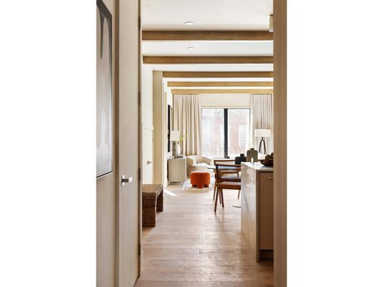 Interior, Recessed Lighting, Wooden Beams, Wood Texture Flooring