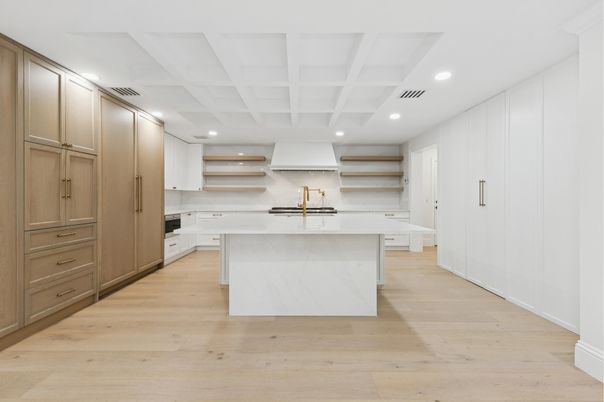 Interior, Kitchen, Recessed Lighting, Wood Texture Flooring