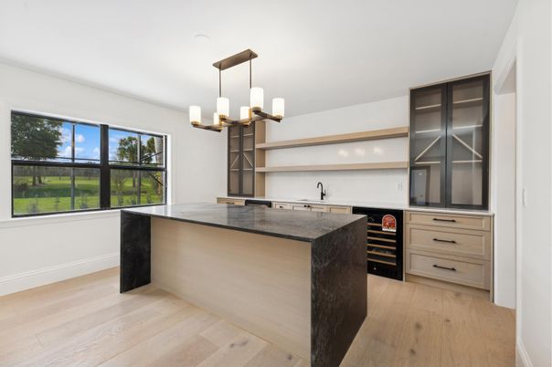 Interior, Kitchen, Pendant Lights, Wood Texture Flooring
