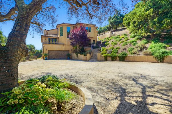Attached, Backyard, Exterior, Facade, Mediterranean