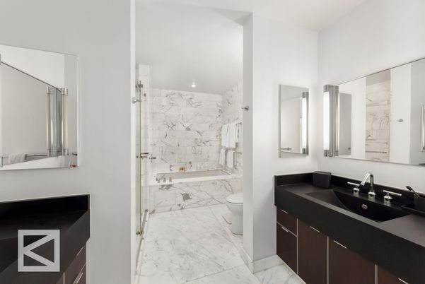 Bathroom, Glass Shower, Interior, Marble, Marble Walls, Recessed Lighting