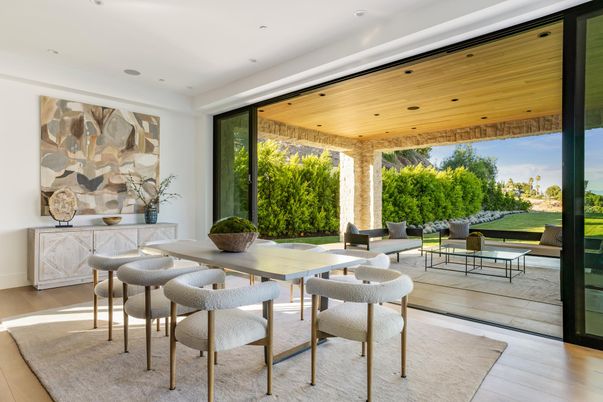 Dining room, Interior, Recessed Lighting, Wooden Ceilings, Wood Texture Flooring