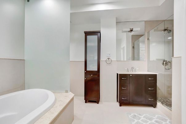 Bathroom, Dual Sink Vanities, Glass Shower, Interior