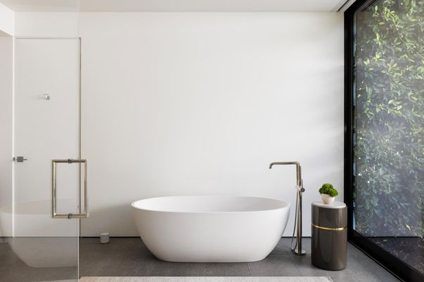 Bathroom, Free Standing Baths, Glass Shower, Interior
