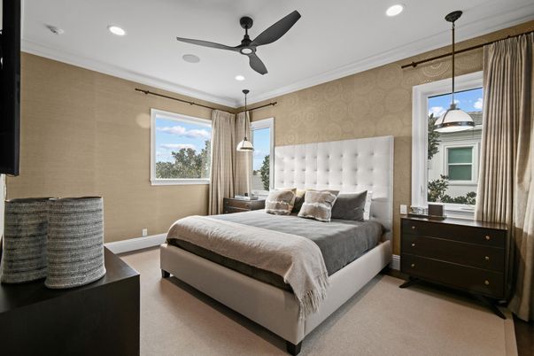 Bedroom, Interior, Pendant Lights, Recessed Lighting