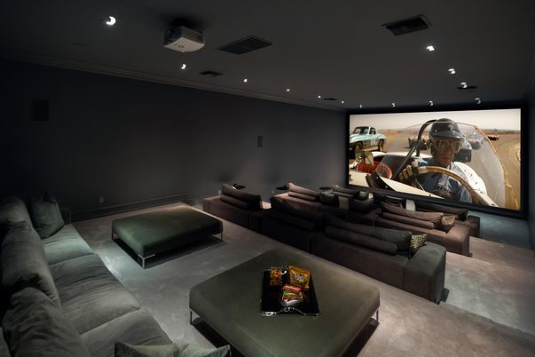 Home Theatre Room, Interior, Projection Screen, Recessed Lighting, Theatre Room