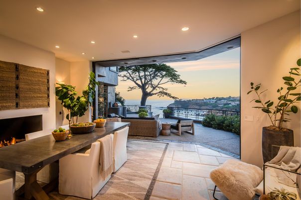 Fireplace, Interior, Living room, Recessed Lighting, Water