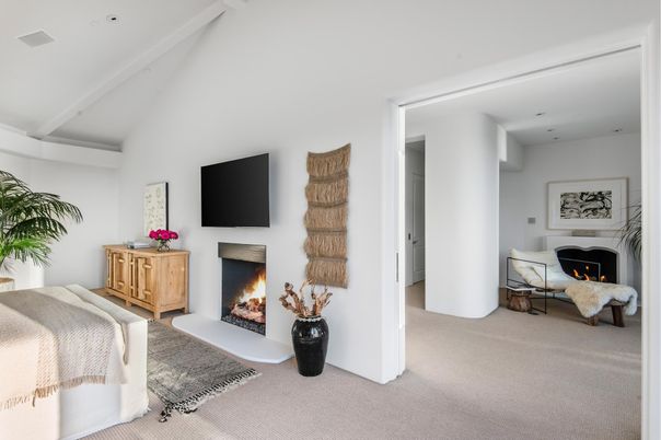 Bedroom, Fireplace, Interior, Recessed Lighting