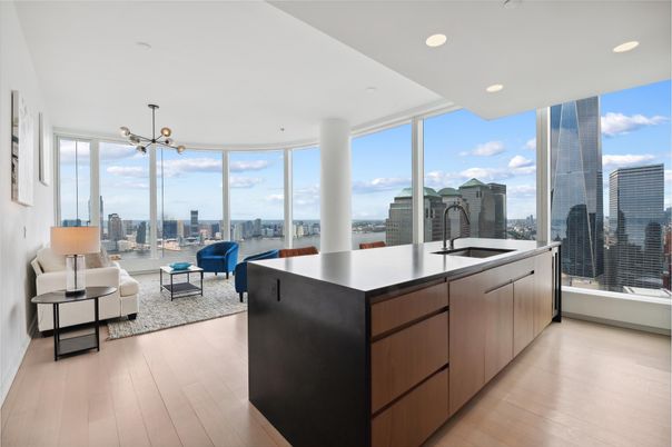 Interior, Kitchen, Living room, Pendant Lights, Recessed Lighting, Wood Texture Flooring