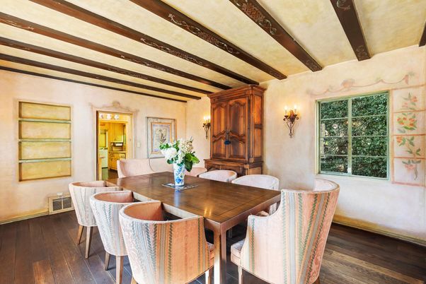 Dining room, Interior, Wooden Beams, Wood Texture Flooring