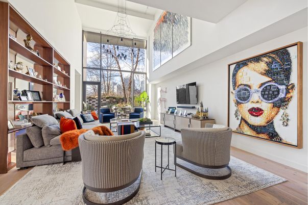 Interior, Living room, Pendant Lights, Wood Texture Flooring