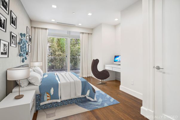 Bedroom, Home Office, Interior, Recessed Lighting, Wood Texture Flooring