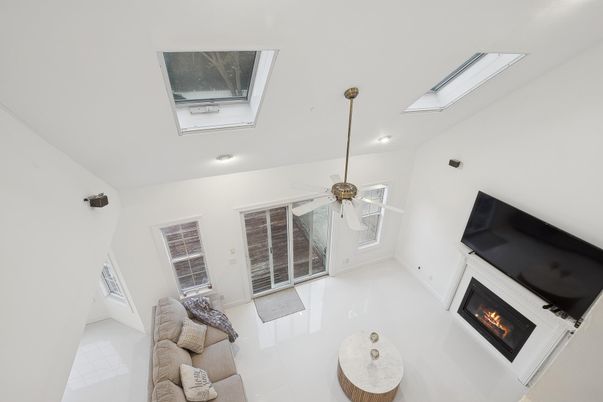 Empty room, Fireplace, Interior, Living room, Recessed Lighting