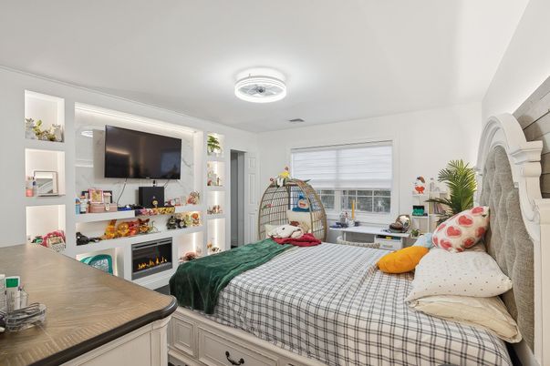 Bedroom, Fireplace, Interior