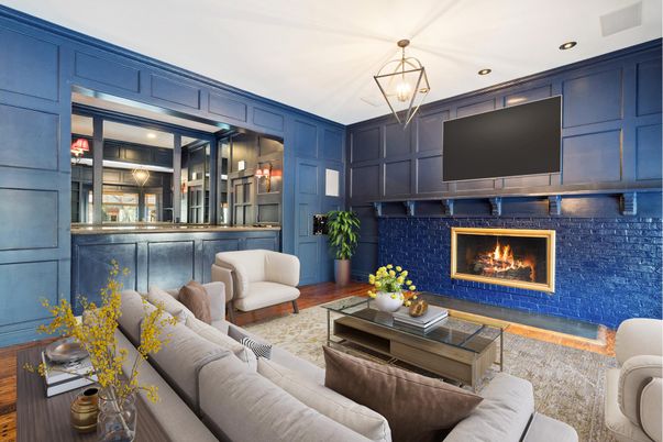 Fireplace, Interior, Living room, Pendant Lights, Recessed Lighting
