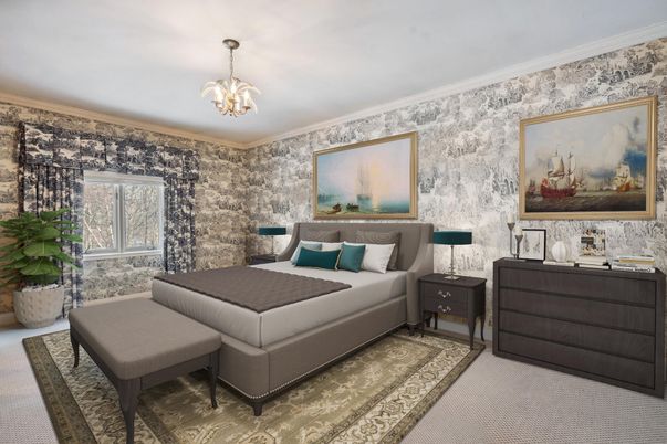 Bedroom, Chandelier, Interior